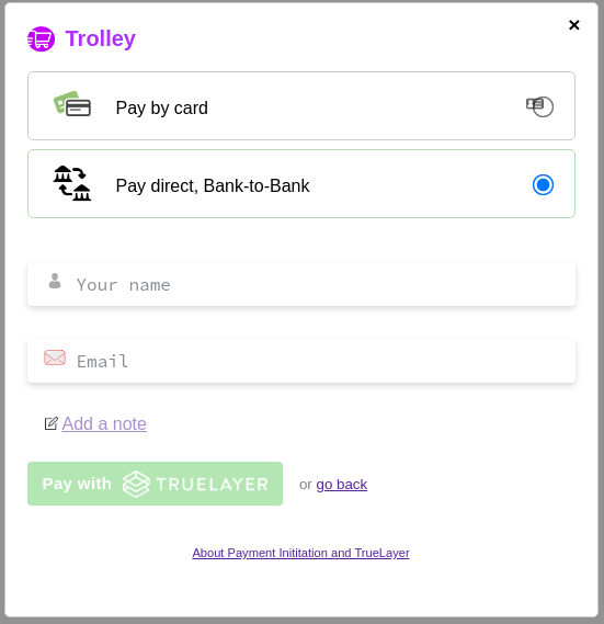 Bank-to-Bank payment flow